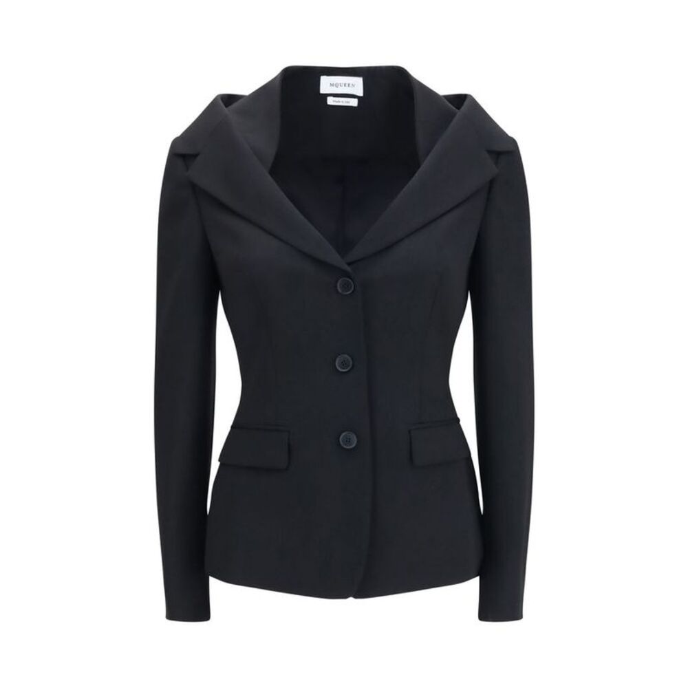 Alexander McQueen Black Wool Oves Aries Full-Length Women's Jacket
